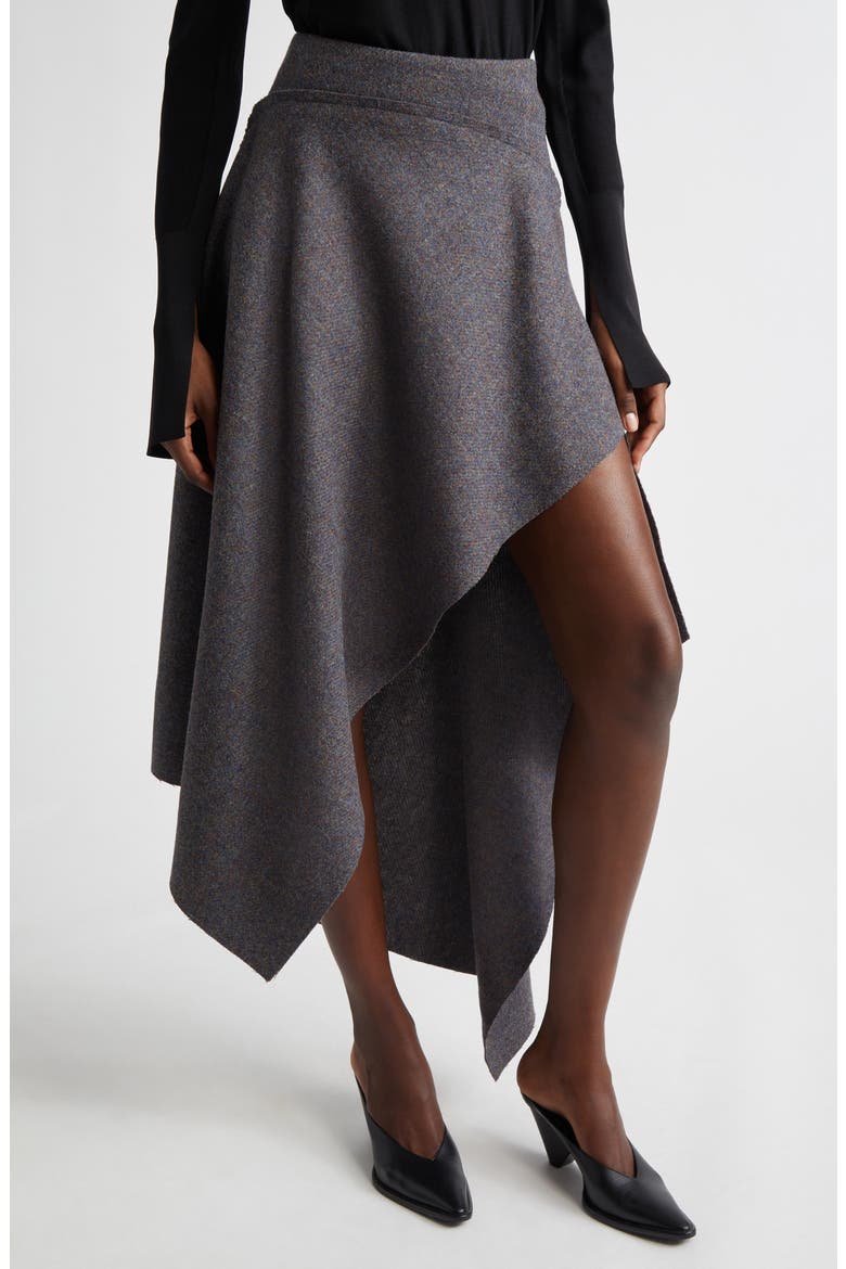 Belnavis Asymmetric Wool Skirt, Alternate, color, SLATE
