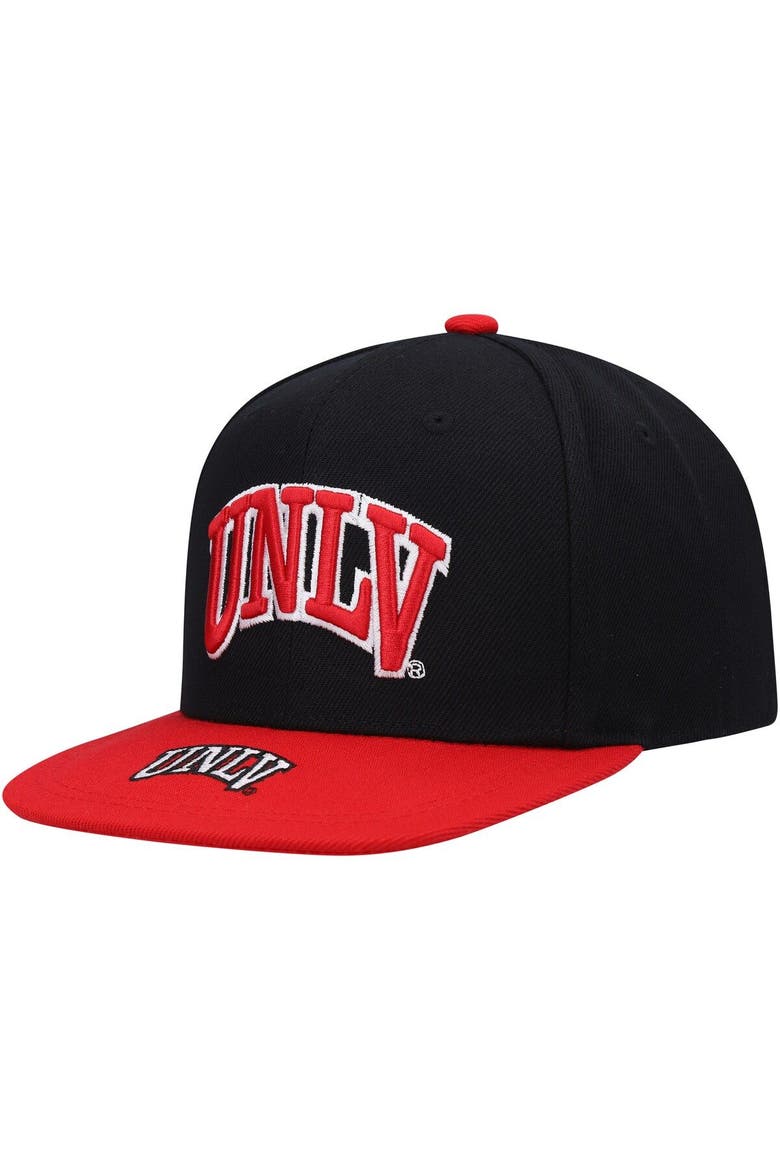Youth Mitchell & Ness Black/Red UNLV Rebels Logo Bill Snapback Hat, Main, color, Black