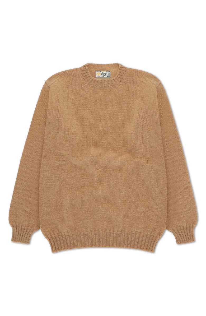 Fortela Shetland Crew Neck Sweater, Main, color, Light Brown