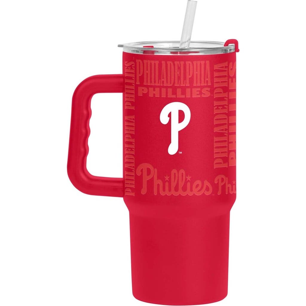 Logo Brands Philadelphia Phillies 24oz. Replay Powder Coat Tumbler In Red
