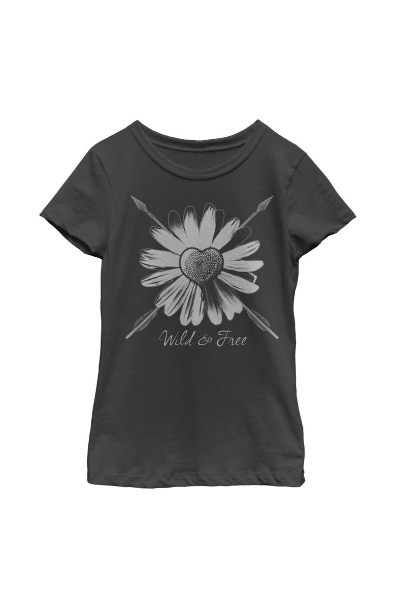 Lost Gods Girl's Lost Gods Wild and Free Sunflower Arrow  Graphic T-Shirt, Main, color, Black