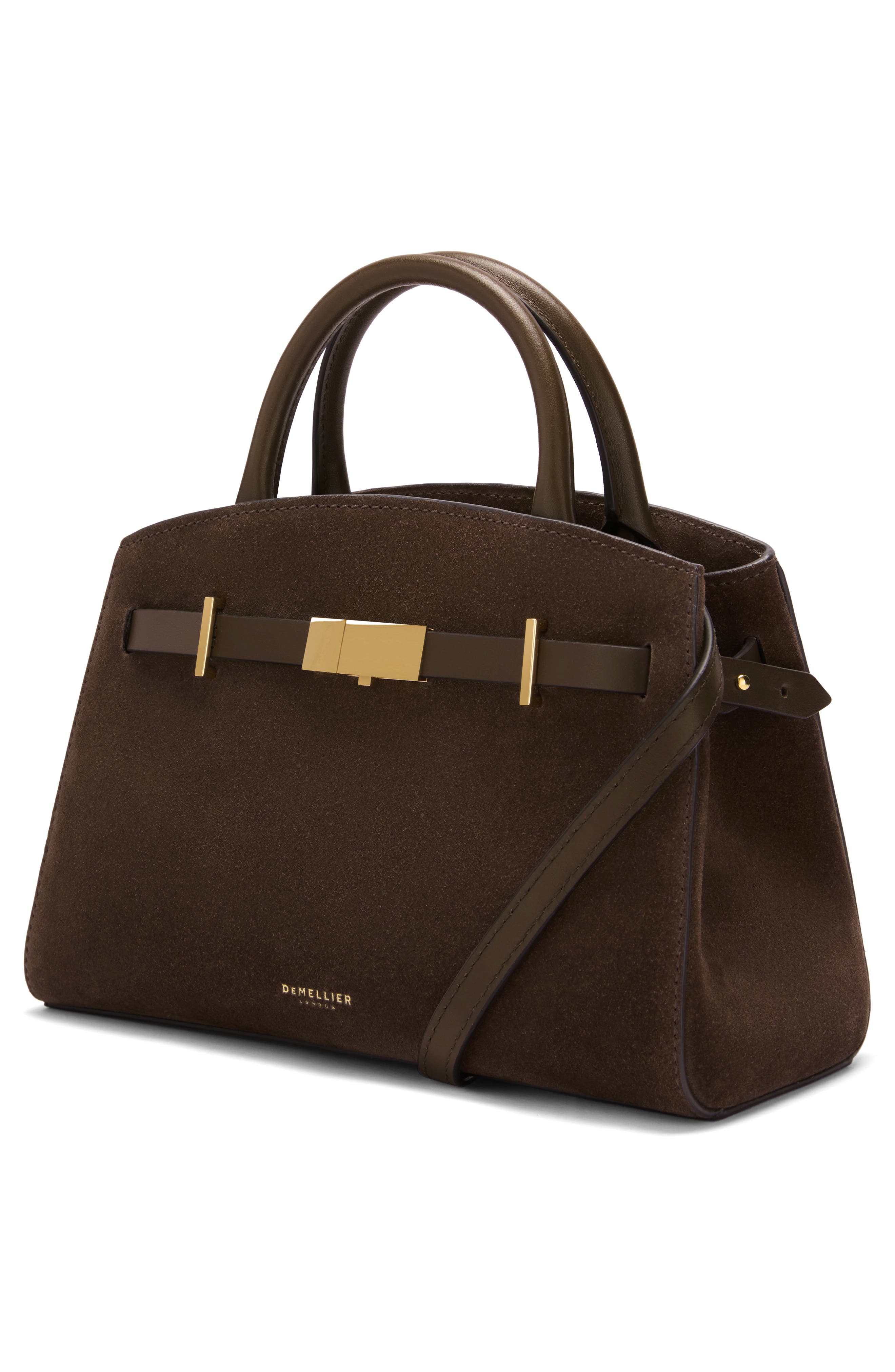 The Small Hudson Leather Suede Bag, Alternate, color, MOCHA