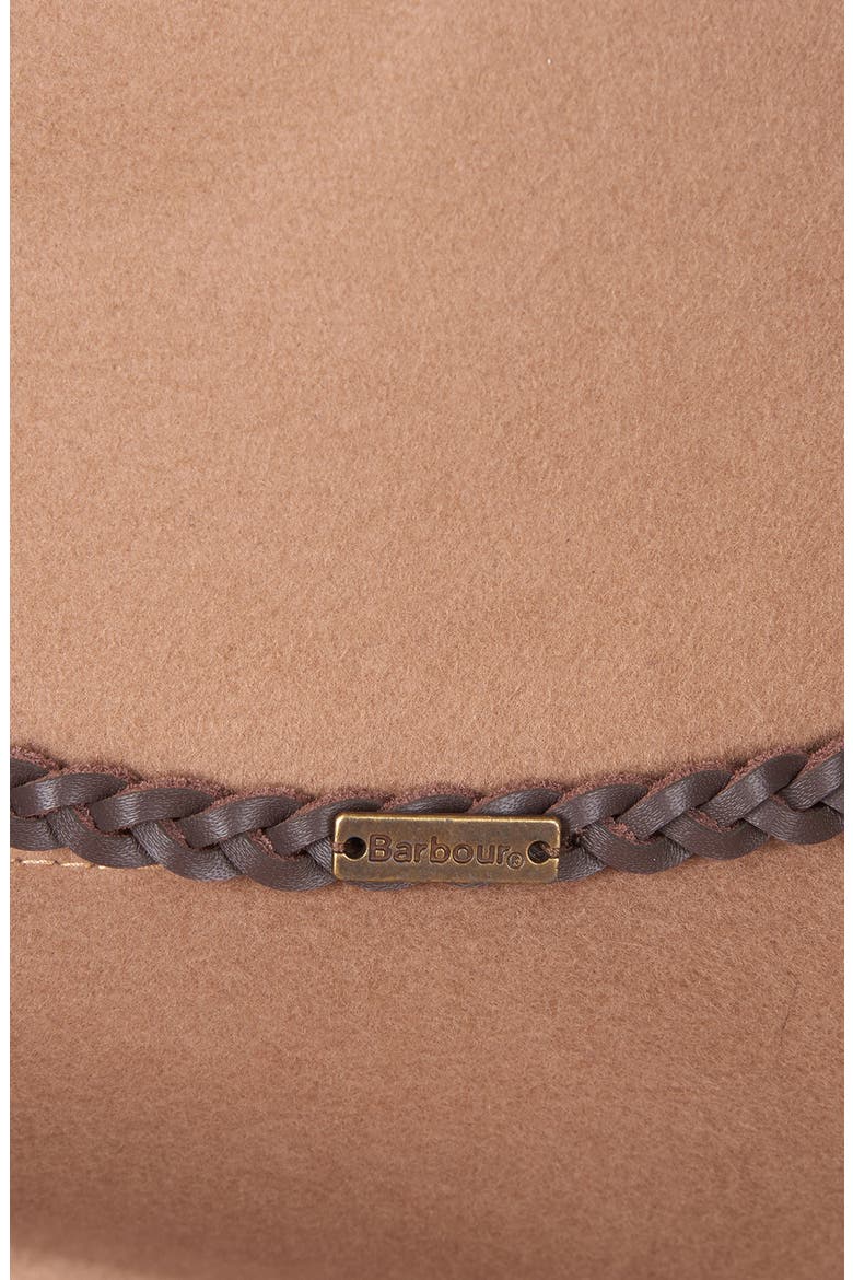 Leather Braid Wool Fedora, Alternate, color, CAMEL