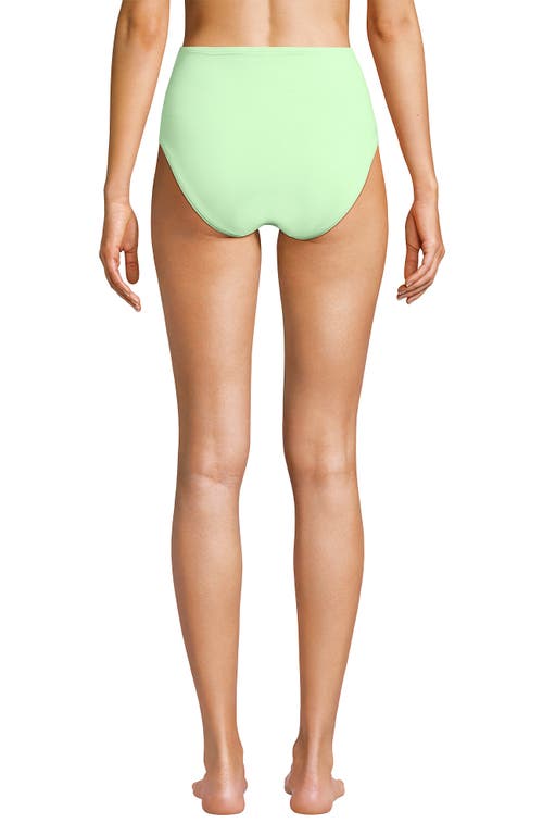 Lands' End Sculpting Suit Chlorine Resistant Targeted Control Retro High Waisted Bikini Swim Bottoms In Icy Mint Green