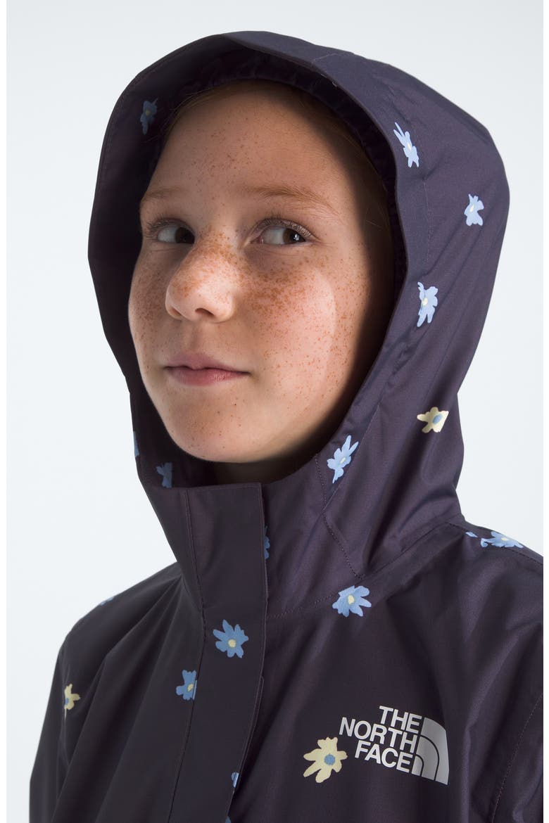 Kids' Antora Hooded Waterproof Rain Jacket, Alternate, color, ENDLESS DUSK SIMPLE FLORAL