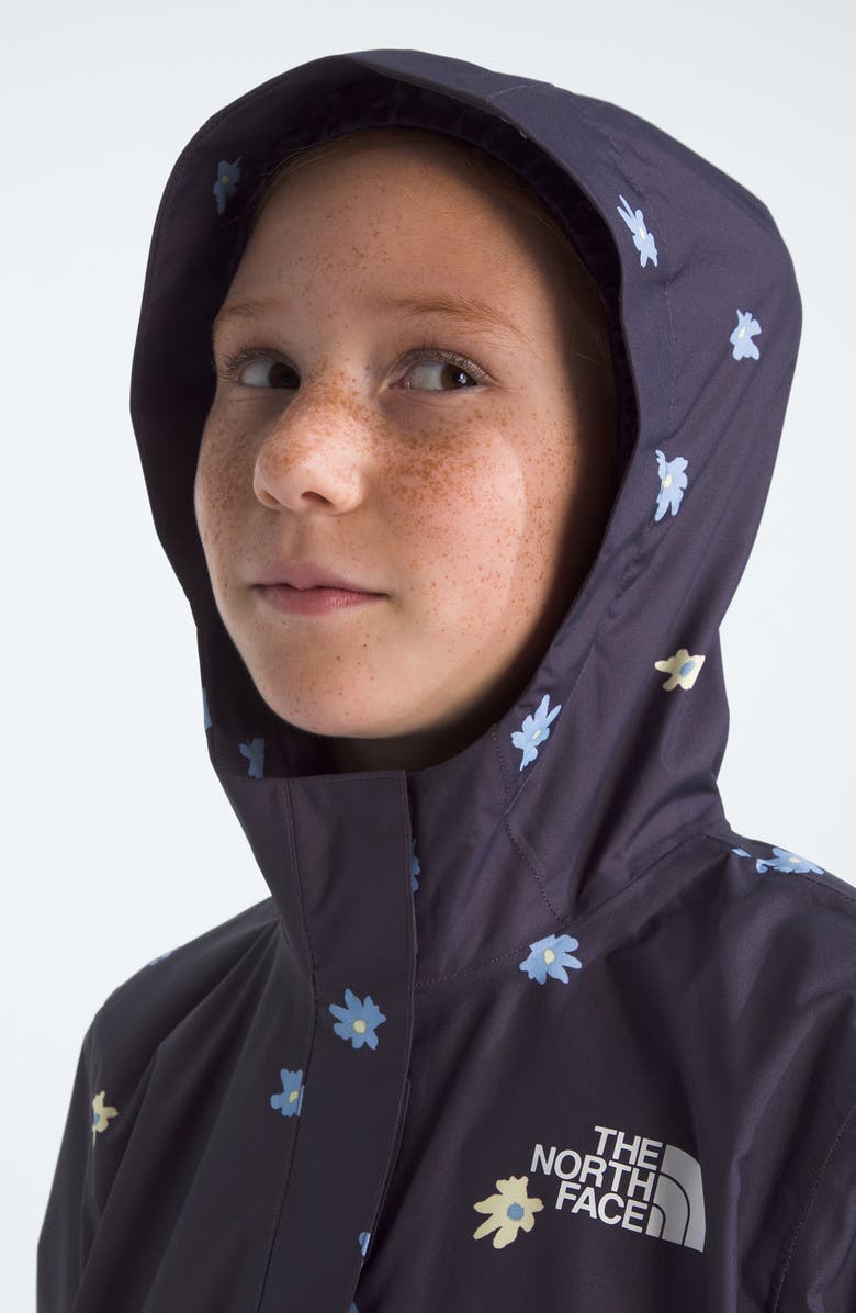The North Face Kids' Antora Hooded Waterproof Rain Jacket, Alternate, color, Endless Dusk Simple Floral