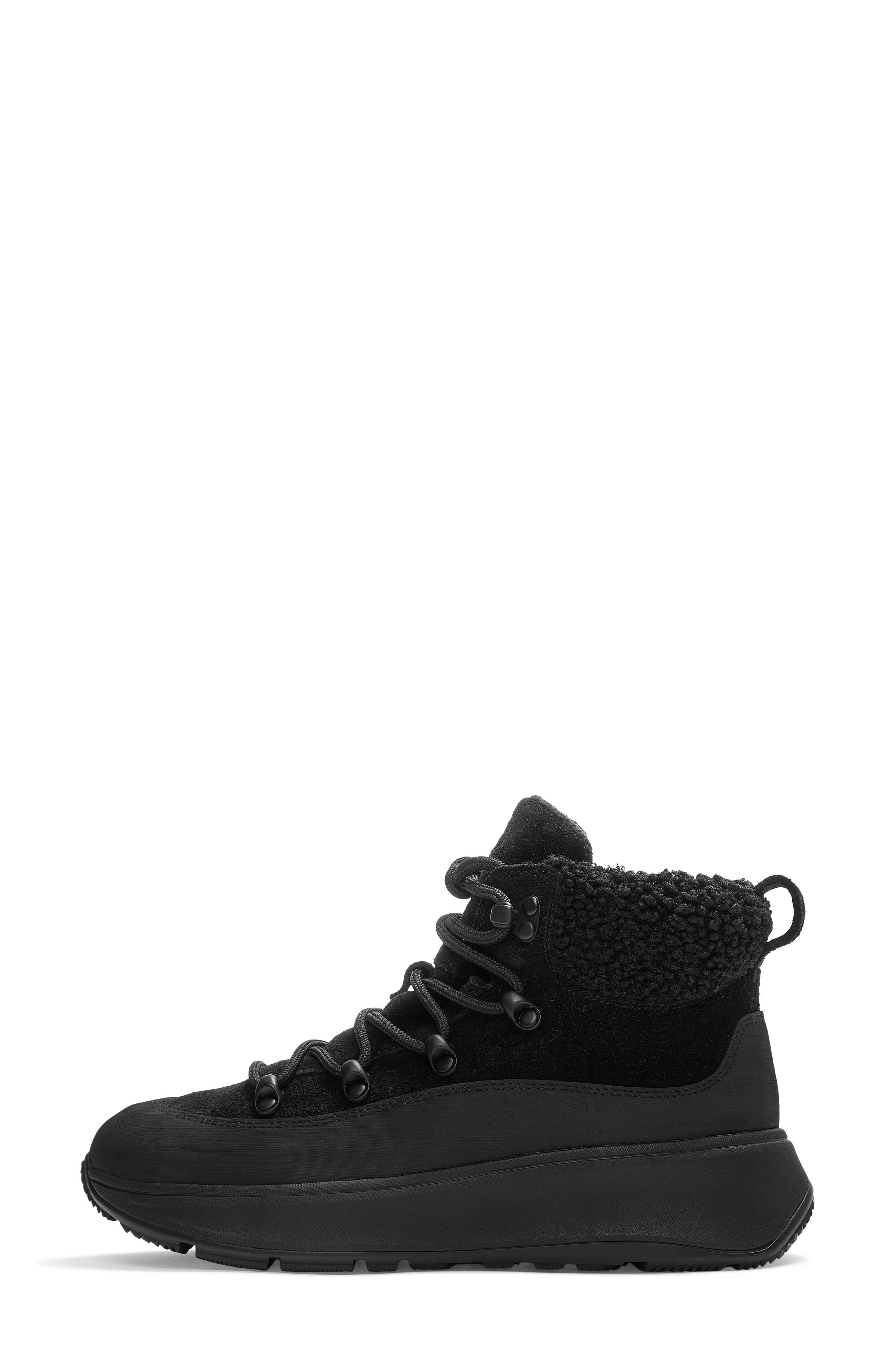 F-Mode Warm Suede Boot, Alternate, color, ALL BLACK