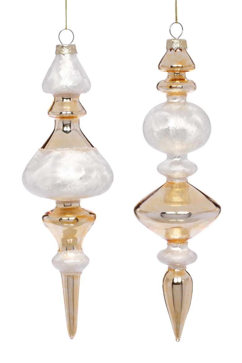 Elegant Finial Ornament, Set of 6, Main, color, Amber