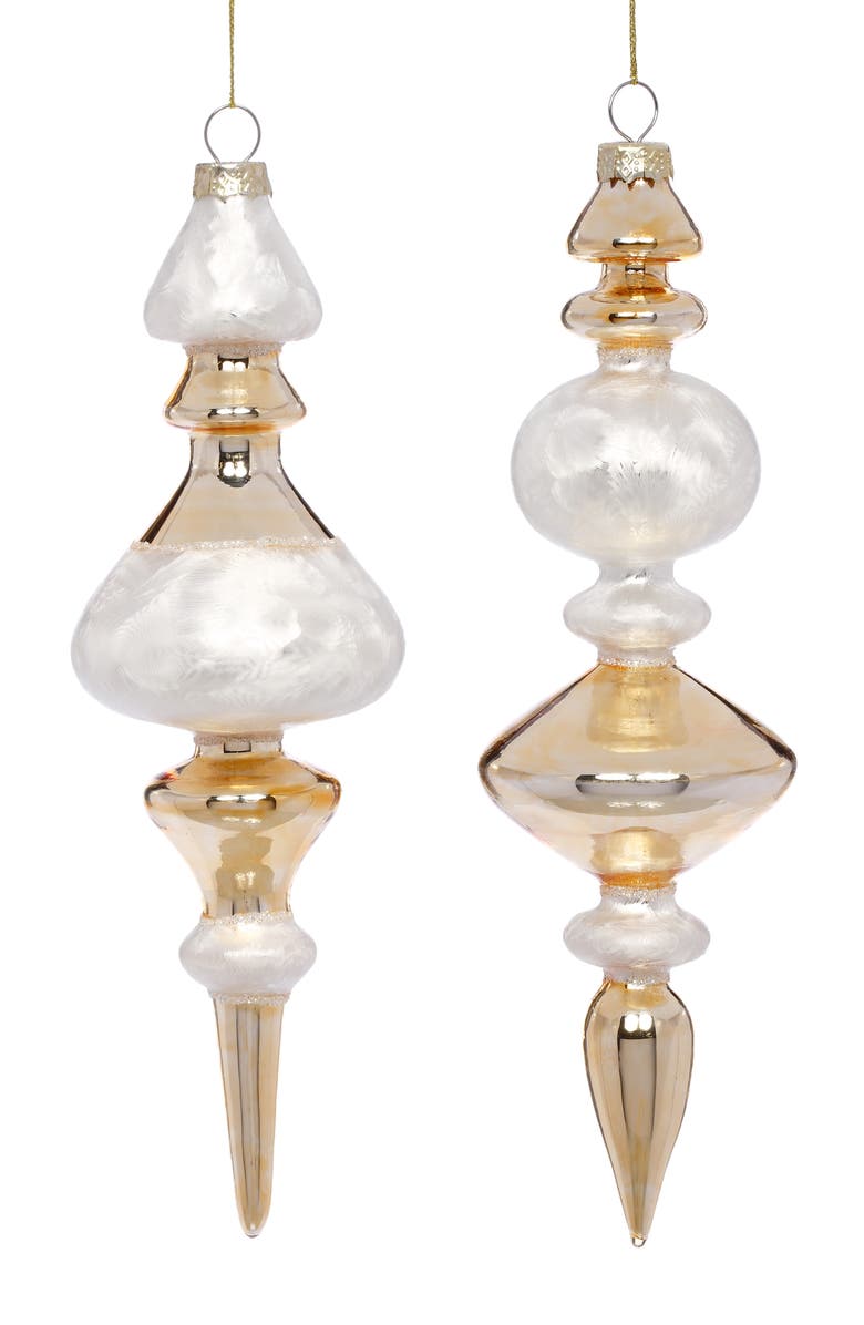 Mark Roberts Elegant Finial Ornament, Set of 6, Main, color, Amber