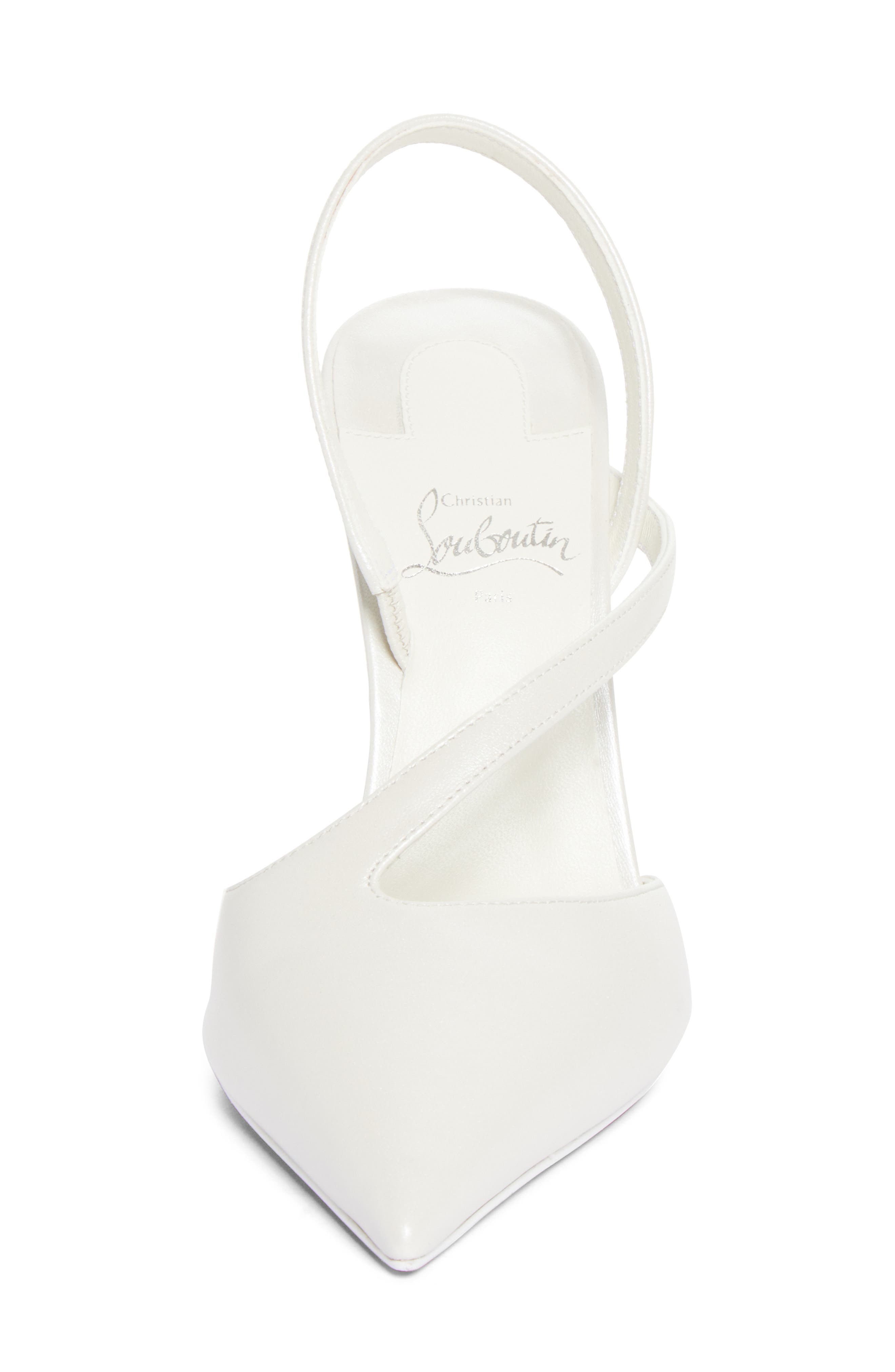 Must Z Leather Slingback Pump, Alternate, color, W667 BIANCO/ SNOW