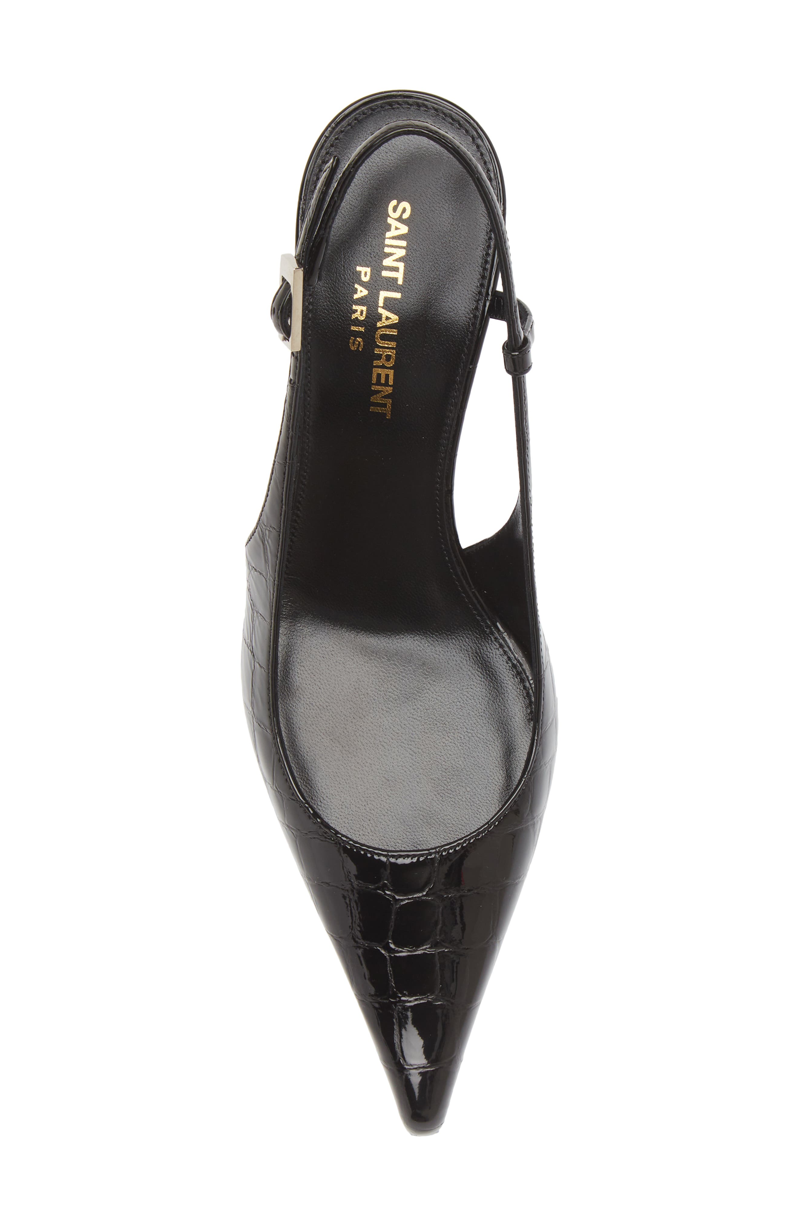 Hacker Pointed Toe Slingback Pump, Alternate, color, BLACK
