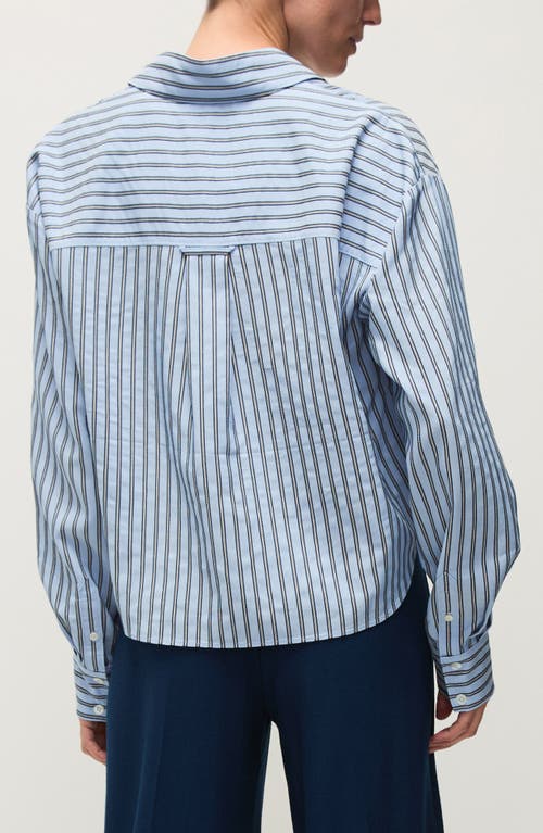 Shop Veronica Beard Khai Stripe Shirt In Bluebell Multi