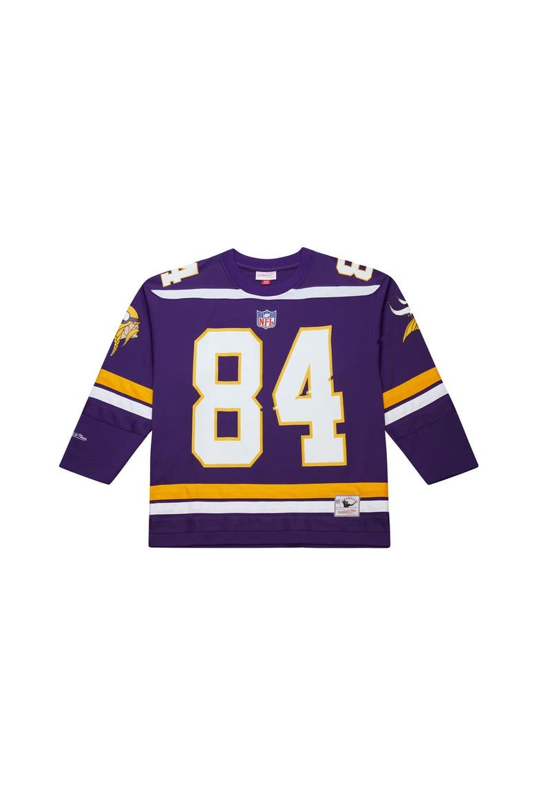 Men's Mitchell & Ness Randy Moss Purple Minnesota Vikings Maxxed Out Fashion Hockey Jersey, Main, color, Purple