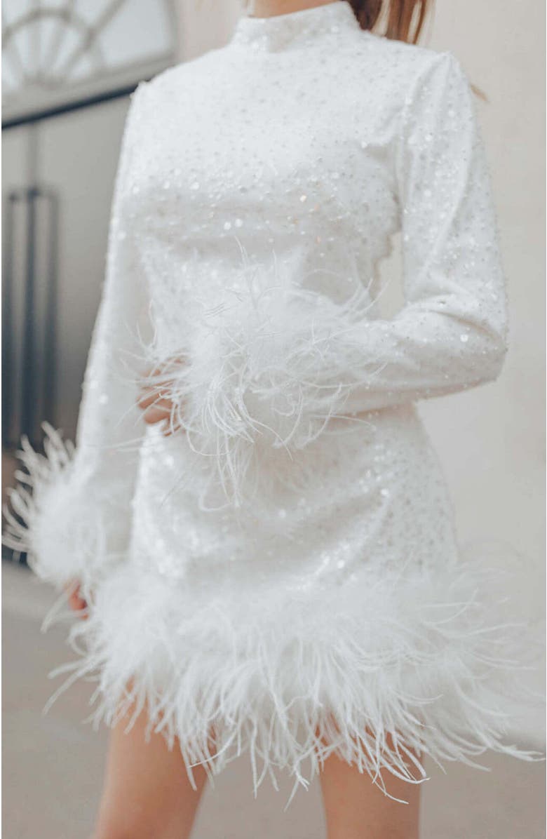 Untamed Petals Chrishell Mini Dress, Alternate, color, Ivory