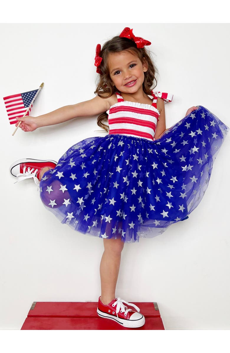 Mia Belle Girls Girls Twinkling Stars Smocked Tutu Dress, Alternate, color, 