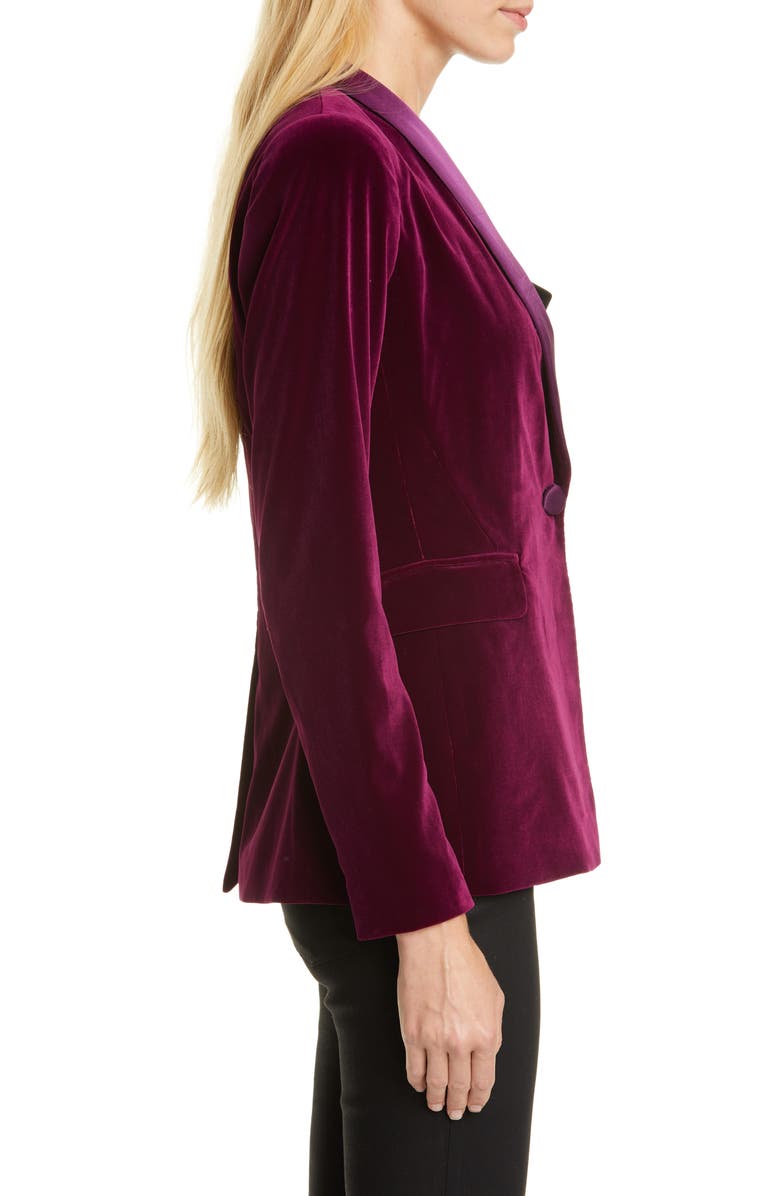 Alice + Olivia Macey Velvet Shawl Collar Jacket, Alternate, color, 