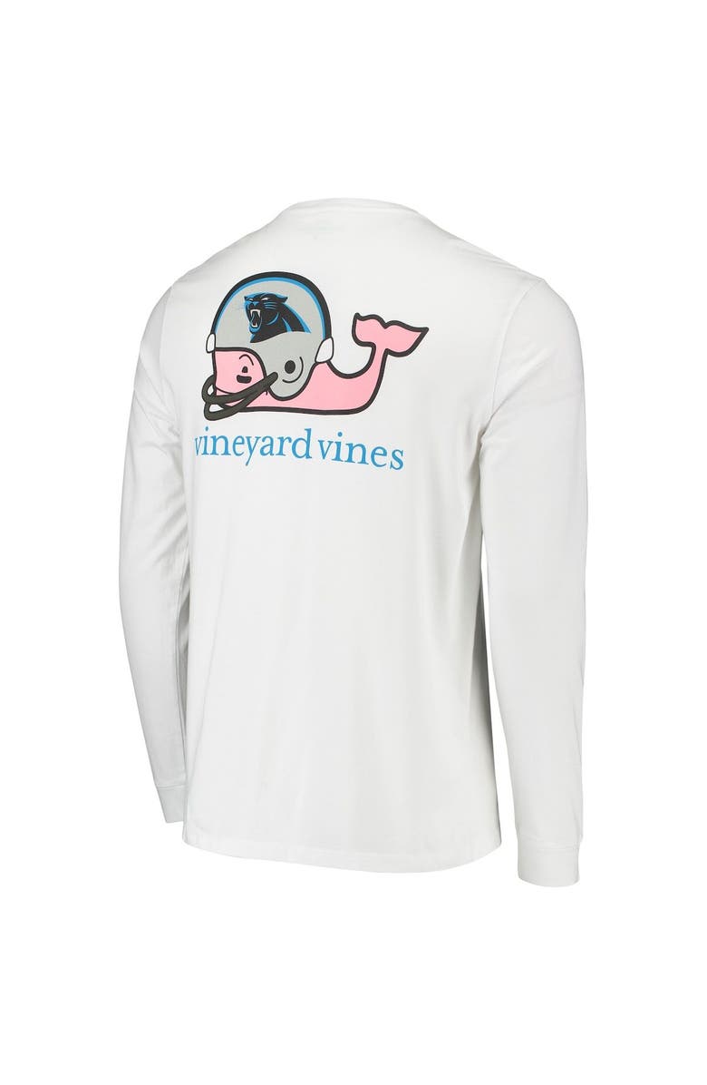vineyard vines Men's Vineyard Vines White Carolina Panthers Whale Helmet Long Sleeve T-Shirt, Alternate, color, 