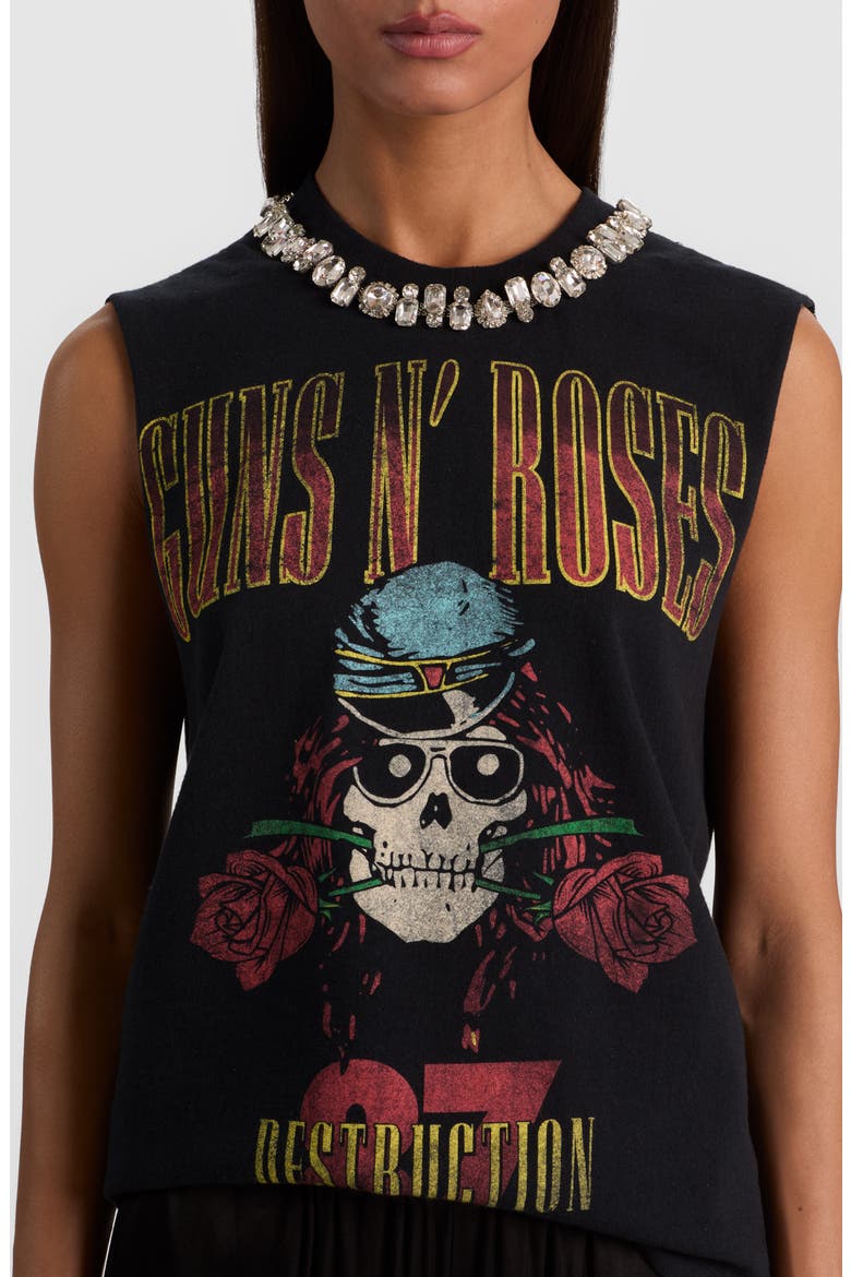 Micah Rhinestone Detail Graphic Muscle T-Shirt, Alternate, color, GUNS N ROSES