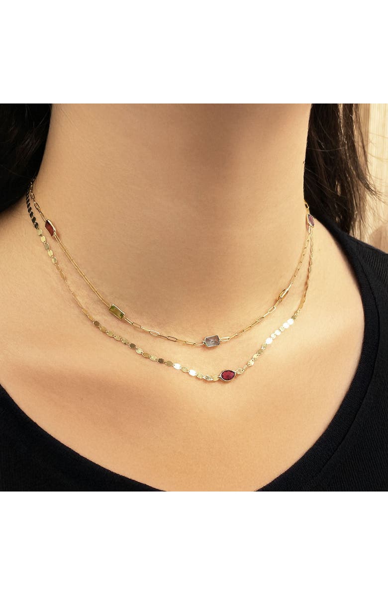 The Lovery Fine Jewelry Garnet Disco Necklace, Alternate, color, Garnet