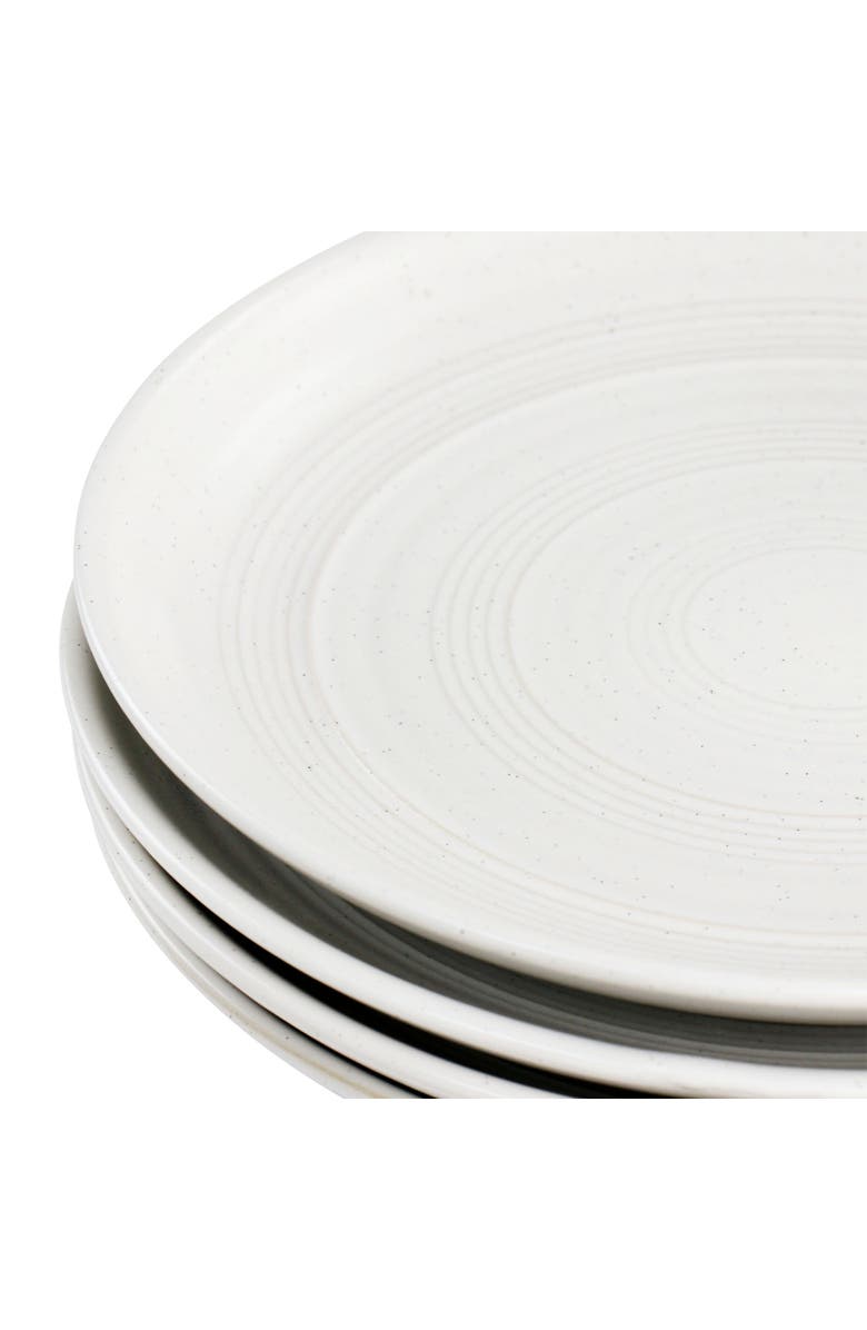 Gibson Millrook 4 Piece 7in Stoneware Appetizer Plate Set, Alternate, color, Off-White