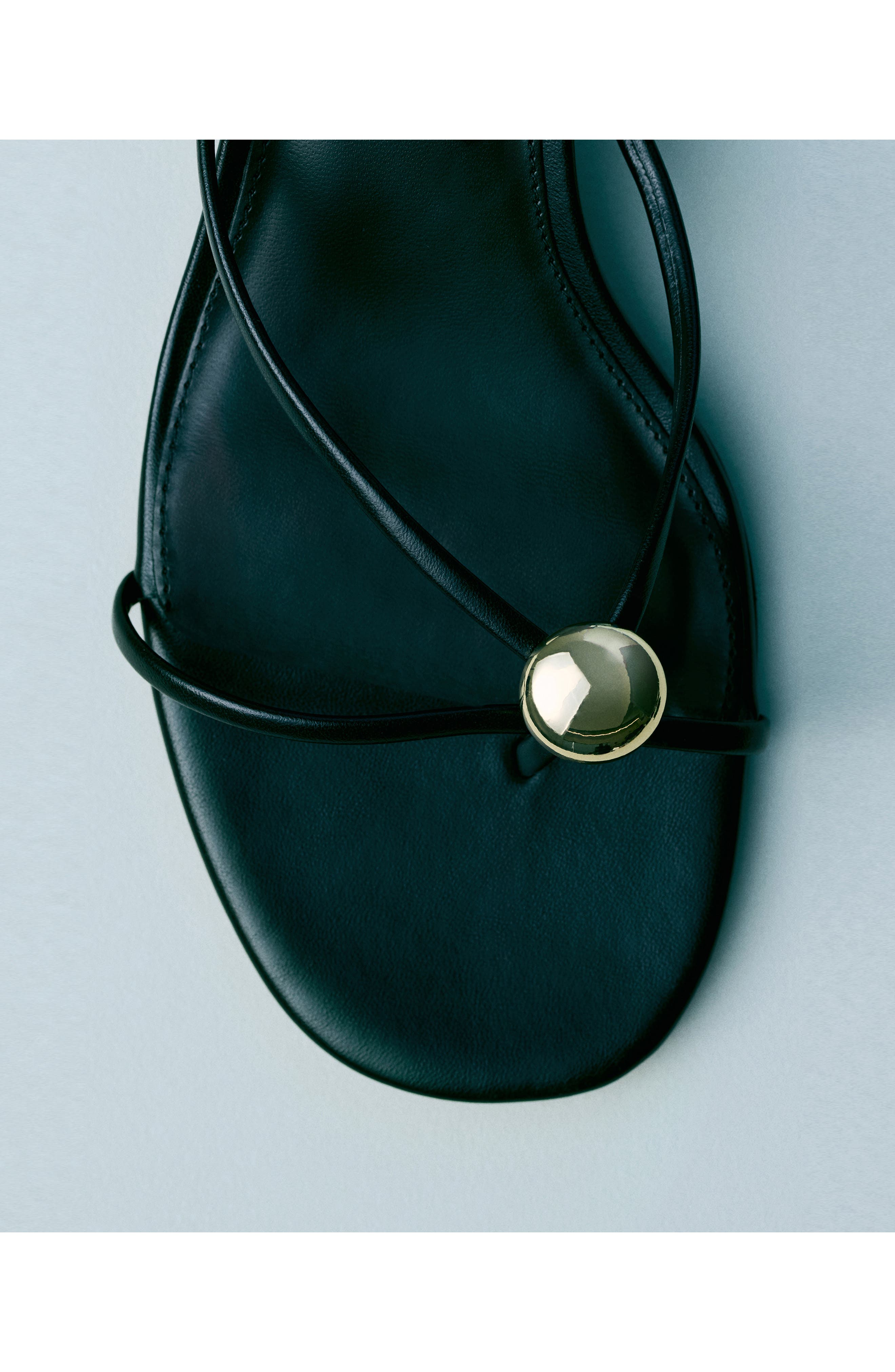Metallic Bead Strappy Sandal, Alternate, color, BLACK