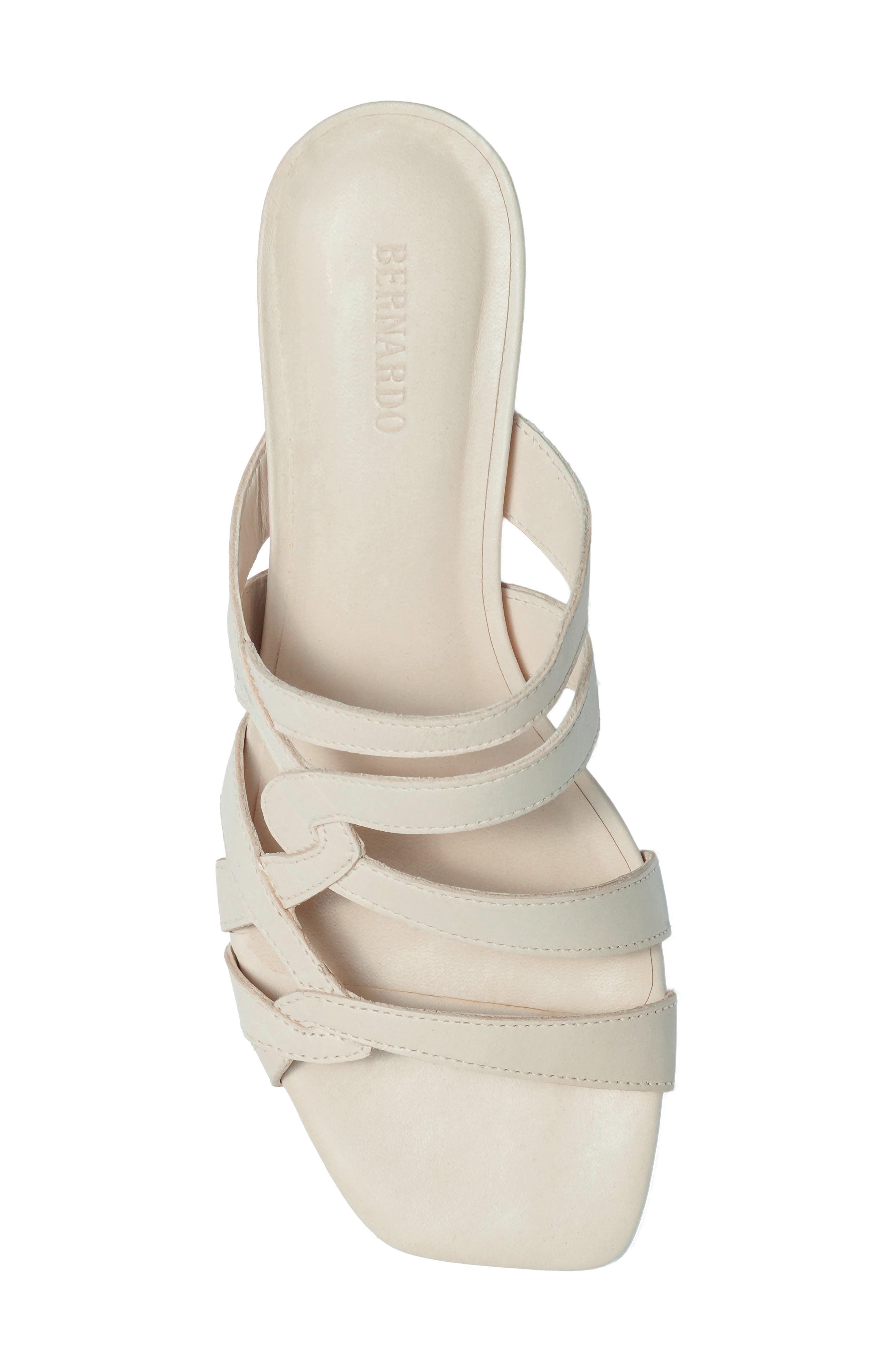 Johanne Leather Slide Sandal, Alternate, color, EGGSHELL ANTIQUE CALF