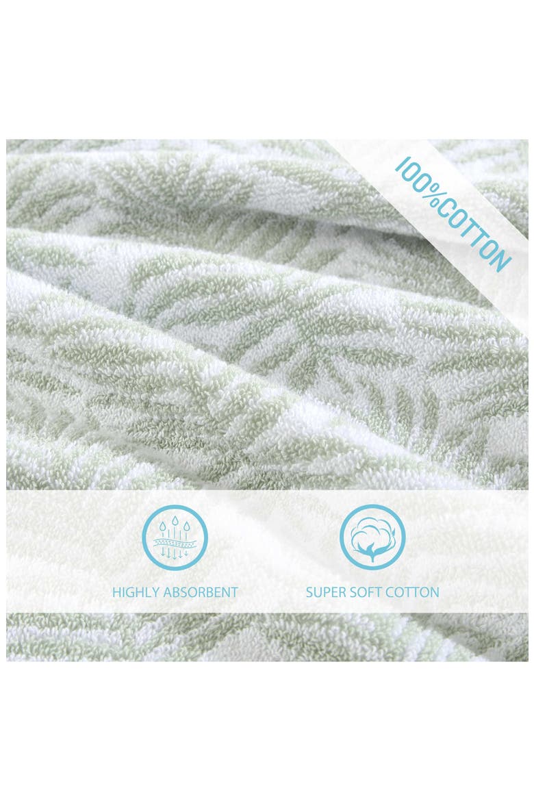 Linear Palms 6-Piece Towel Set, Alternate, color, LT-PASTEL GREEN