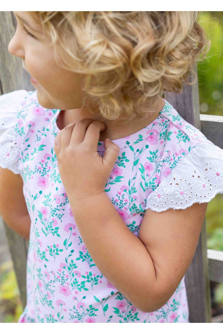 Floral Print Top with Capri Leggings, Alternate, color, Pink