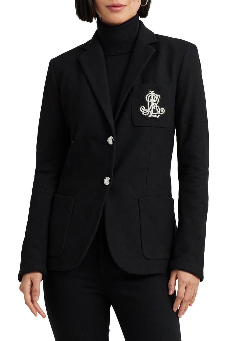 Bullion Jacquard Blazer, Main, color, POLO BLACK