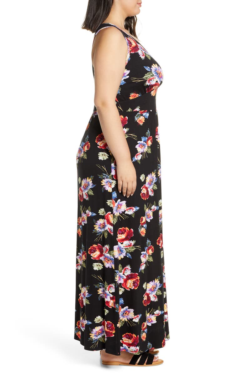 Loveappella Floral Halter Neck Maxi Dress, Alternate, color, 