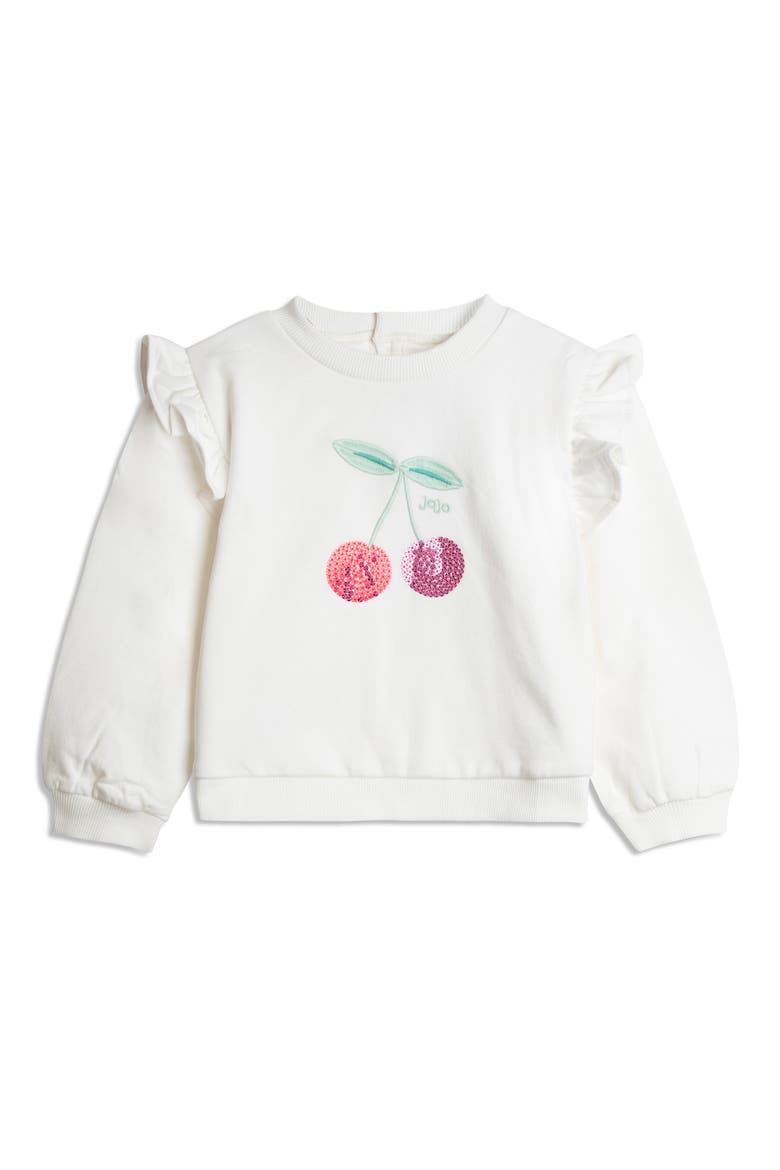 Kids' Cherry Embroidered Cotton Sweatshirt & Skirt Set, Alternate, color, NAVY