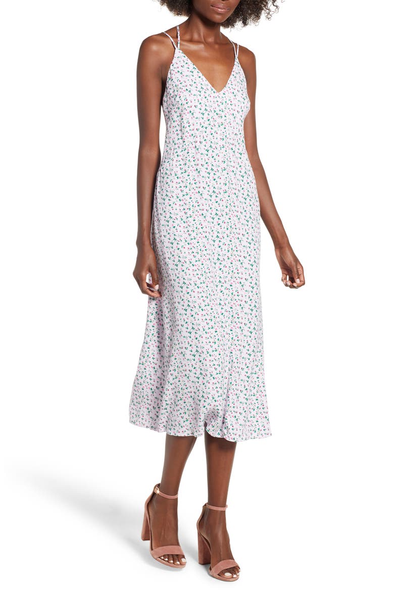 Wilder Midi Dress, Main, color, LILAC DITSY