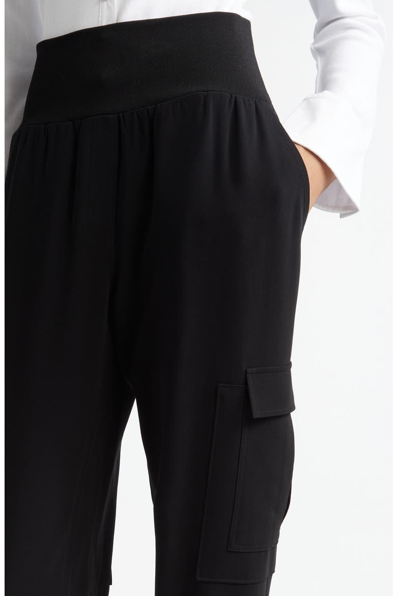 Giles Crepe Cargo Pants, Alternate, color, BLACK