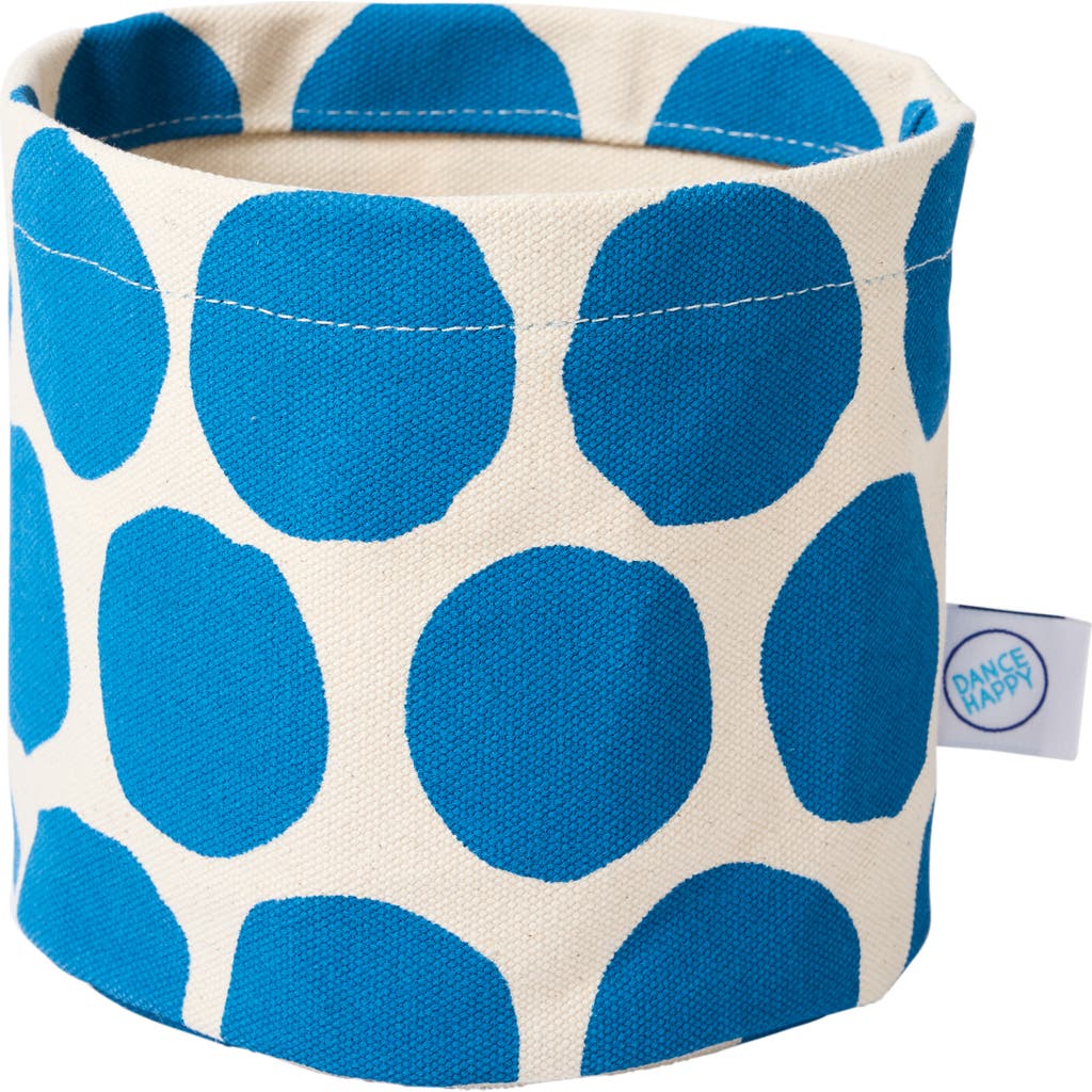 Dance Happy Large Circles Round Bin/canvas Planter In Azure