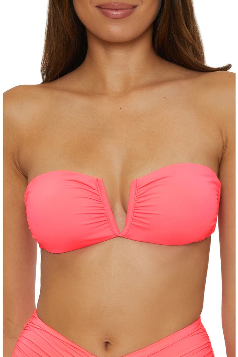 Color Code Bandeau Bikini Top, Main, color, CORAL REEF