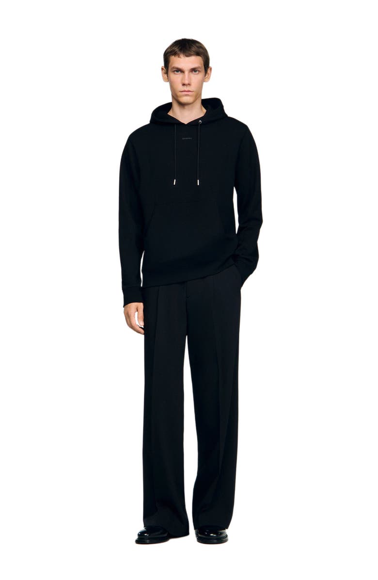 SANDRO Logo hoodie, Alternate, color, Black