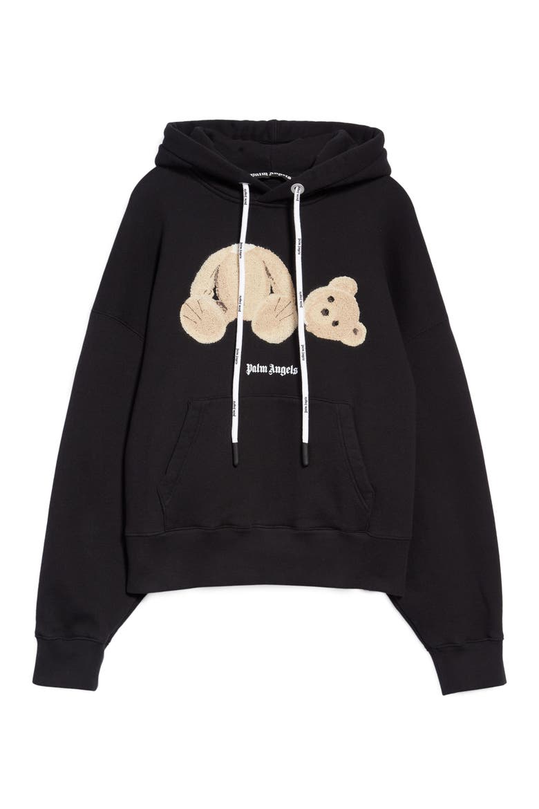 Headless Bear Appliqué Hoodie, Alternate, color, BLACK BROWN