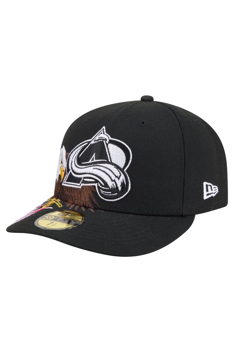 Men's New Era  Black Colorado Avalanche Freedom Pre-Curved 59FIFTY Fitted Hat, Alternate, color, Black
