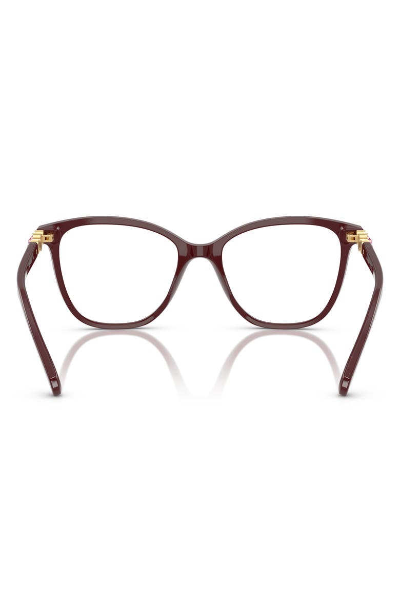 Swarovski 54mm Square Optical Glasses, Alternate, color, Burgundy