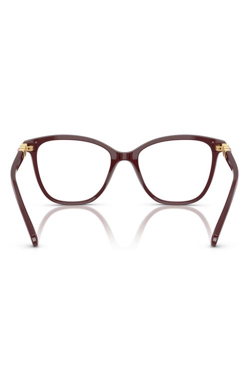 Swarovski 52mm Square Optical Glasses In Burgundy