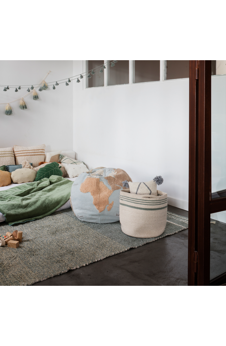 Lorena Canals Reversible Washable Rug Twin Vintage Blue, Alternate, color, Vintage Blue, Olive, Natural