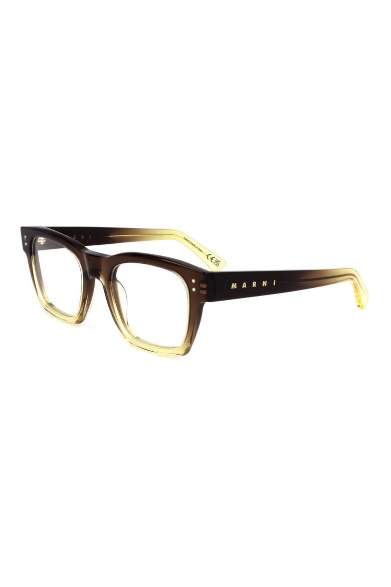 52mm Square Optical Glasses, Alternate, color, BROWN TO YELLOW