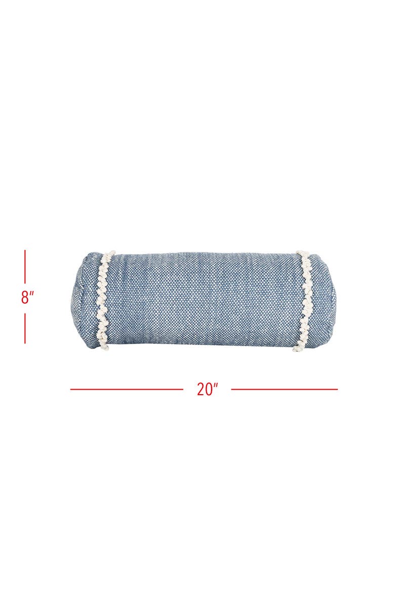 Waki Blue Bolster Filled Decorative Indoor/Outdoor Accent Pillow, 14" x 25", Alternate, color, Blue