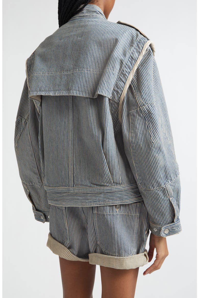 Edany Striped Cotton Utility Jacket, Alternate, color, BLUE/ WHITE