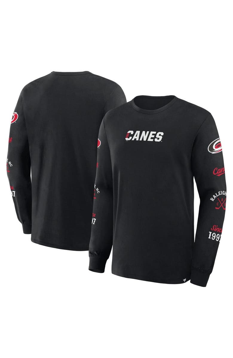 FANATICS Men's Fanatics Black Carolina Hurricanes Boxed In Legacy Long Sleeve T-Shirt, Alternate, color, Black