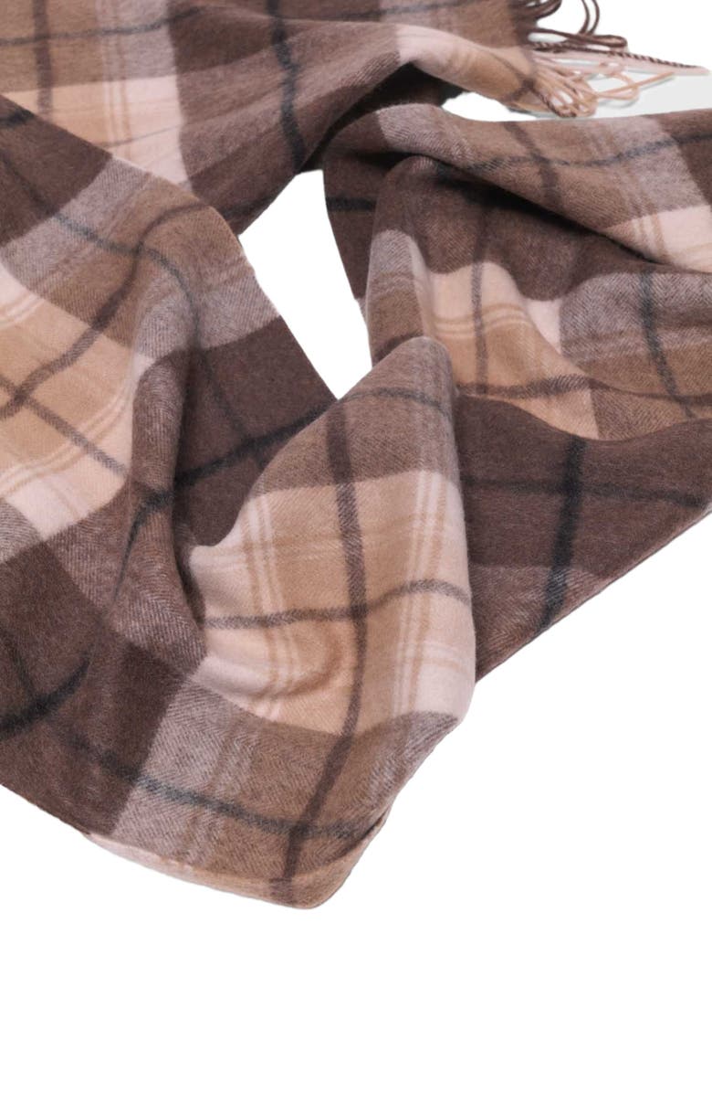 maje Wool check scarf, Alternate, color, Big Brown Check