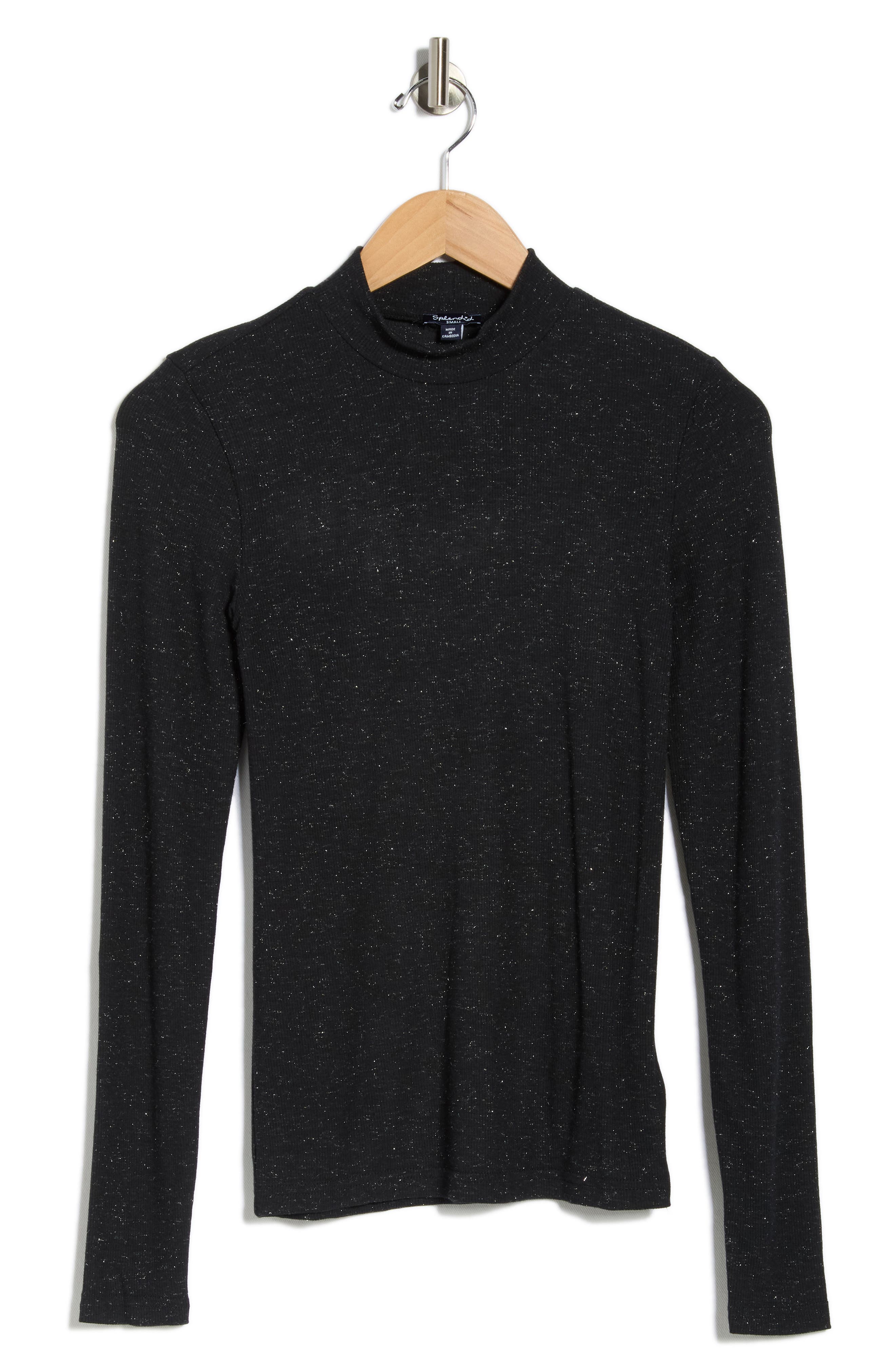 Splendid Shimmer Mock Neck Sweater (Women) | Nordstromrack
