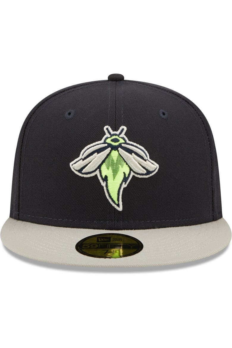 Men's New Era Navy Columbia Fireflies Authentic Collection Road 59FIFTY Fitted Hat, Alternate, color, Navy