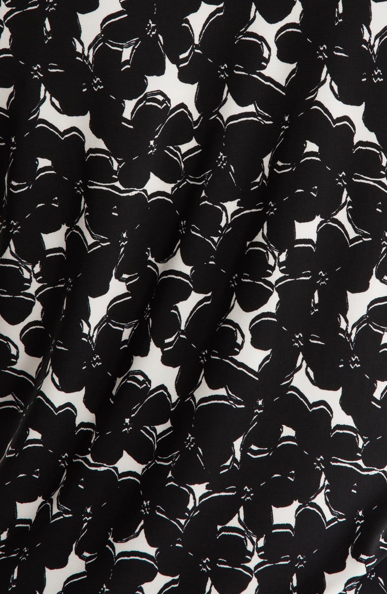 Anne Klein Print Flutter Sleeve Top, Alternate, color, Anne Black/ White Dove