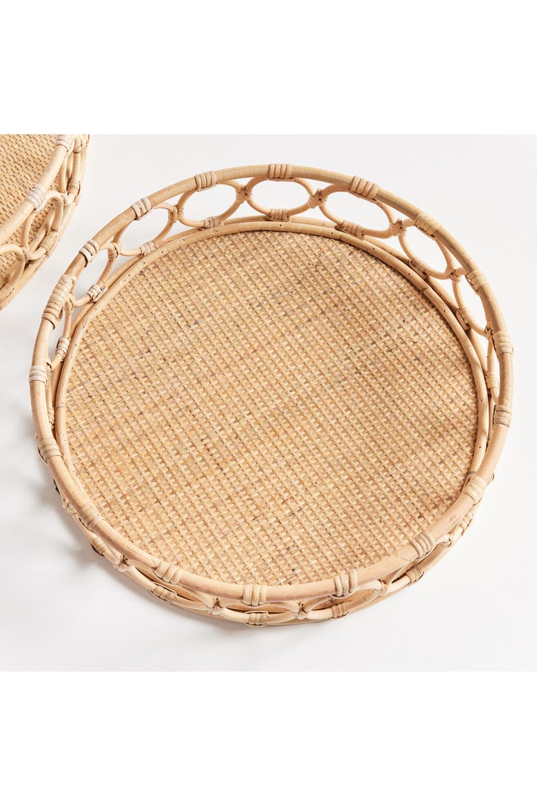 Ninette Round Decorative Trays Set of 2, Alternate, color, Beige